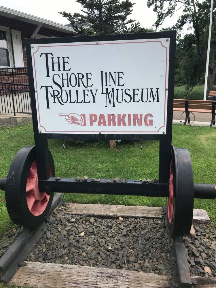 image of shoreline trolley museum front sign.