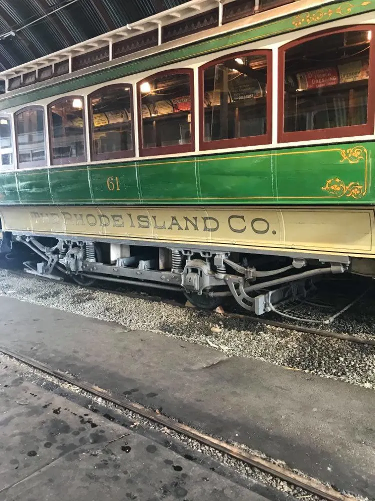 Image of rhode island trolley at shoreline trolley museum in east haven ct.