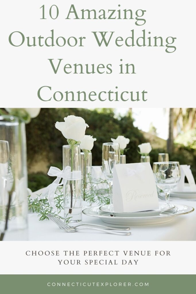 outdoor wedding venues in Connecticut pinterest image.