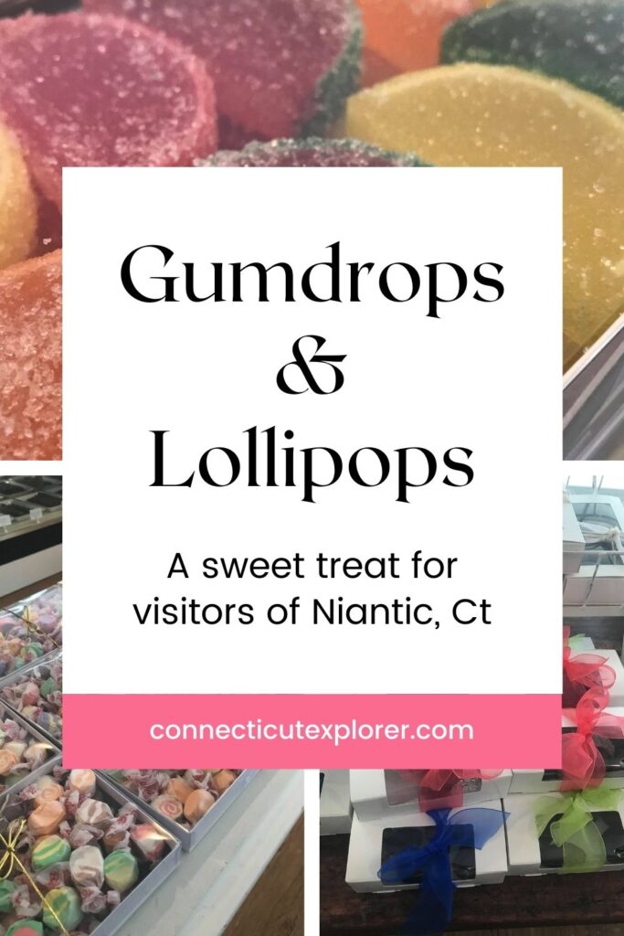 image of gumdrops and lollipops pin.