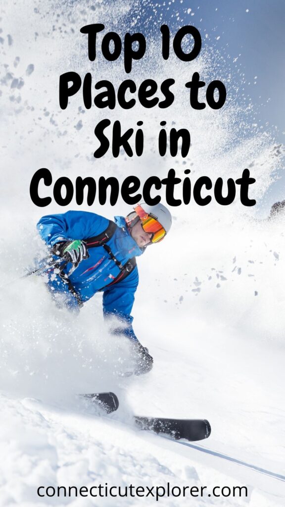 top 10 places for skiing in connecticut pinterest image of man skiing.