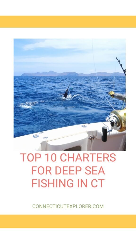 top 10 charters for deep sea fishing in connecticut pinterest image.