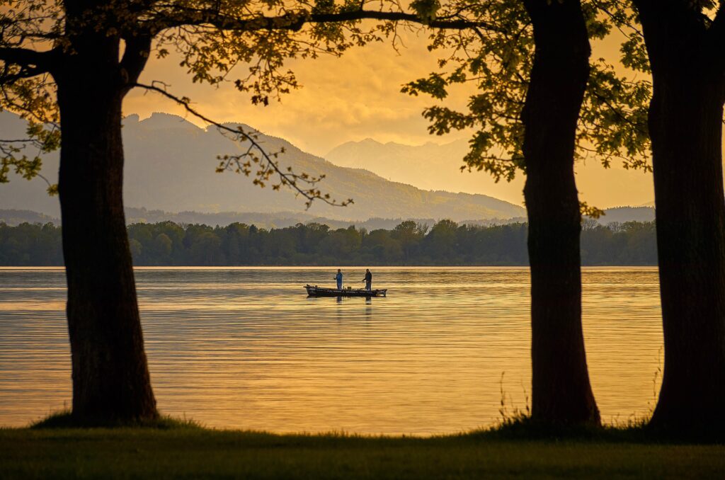 image of people fishing on CT lake.