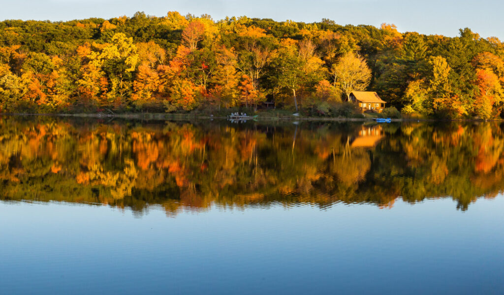 image of Connecticut lake with tress.