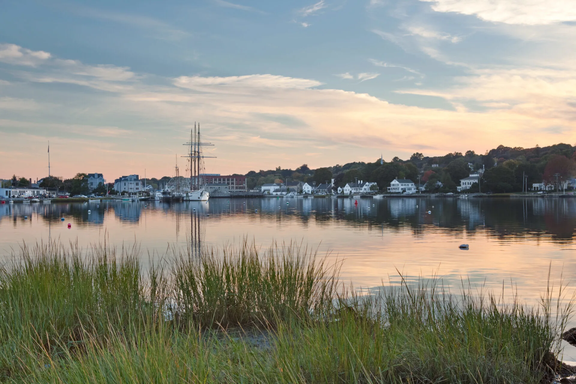 image of mystic, connecticut waterfront.