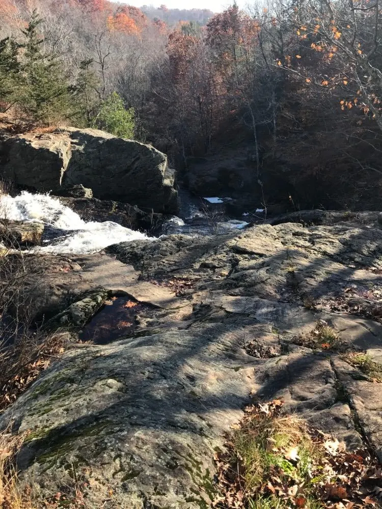 image of rushing water at chapman falls in east haddam connecticut.