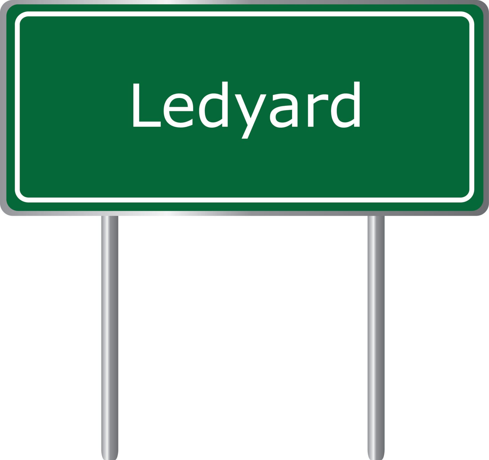 image of ledyard road sign for restaurants in ledyard.