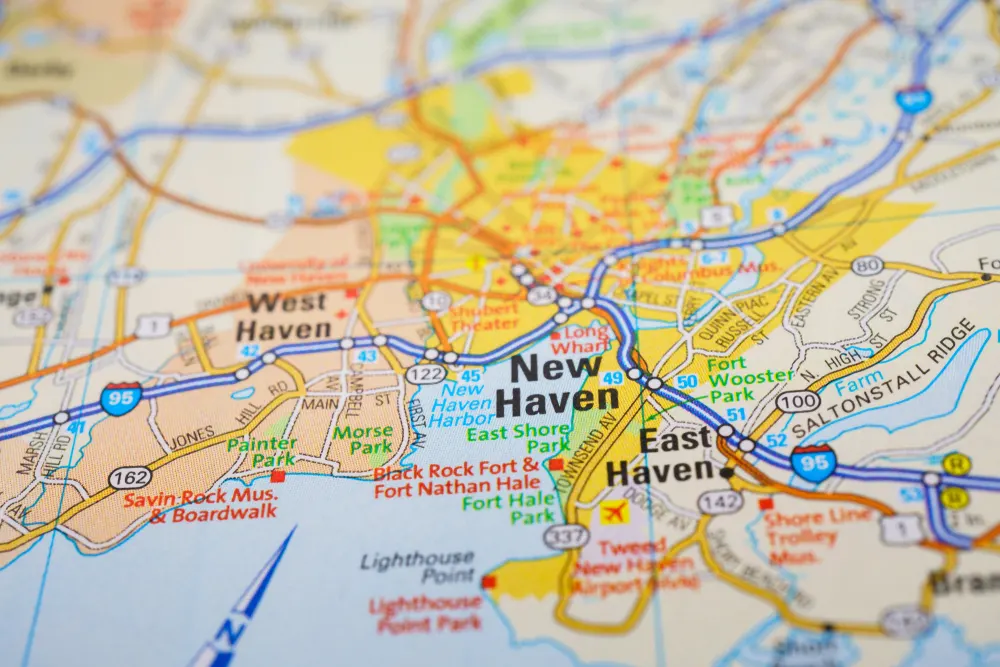 image of a map of new haven for an article explaining where new haven gets its name.