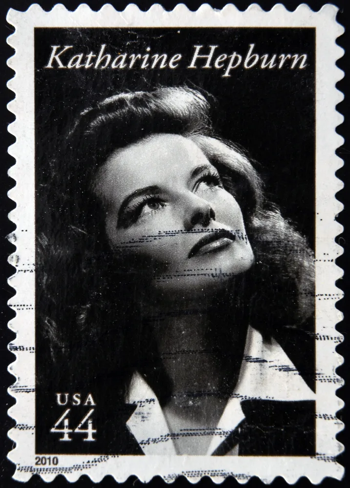 image of katharine hepburn, the most famous person from connecticut.