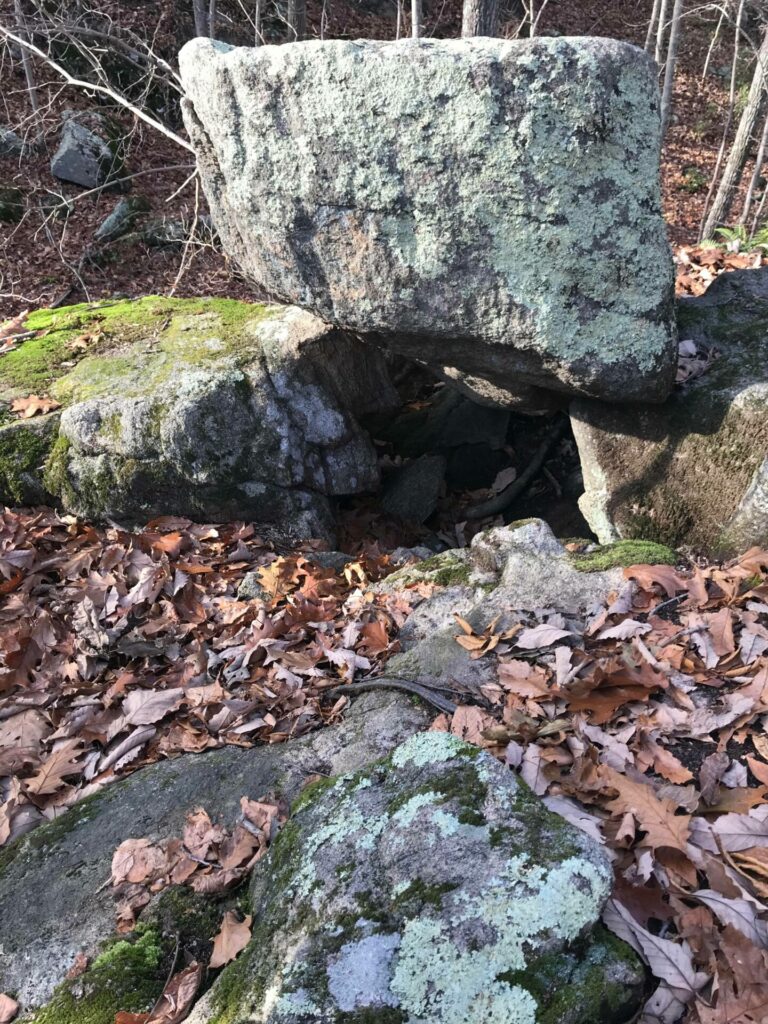 Image of rock cave at Oswegatchie Hills Nature Preserve.