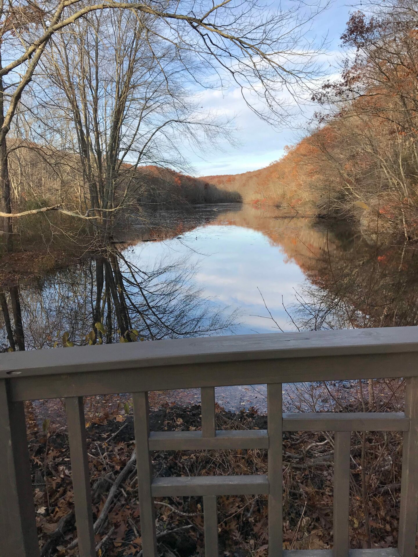 Image of Clark Pond from bridge at Oswegatchie Hille Nature Preserve.