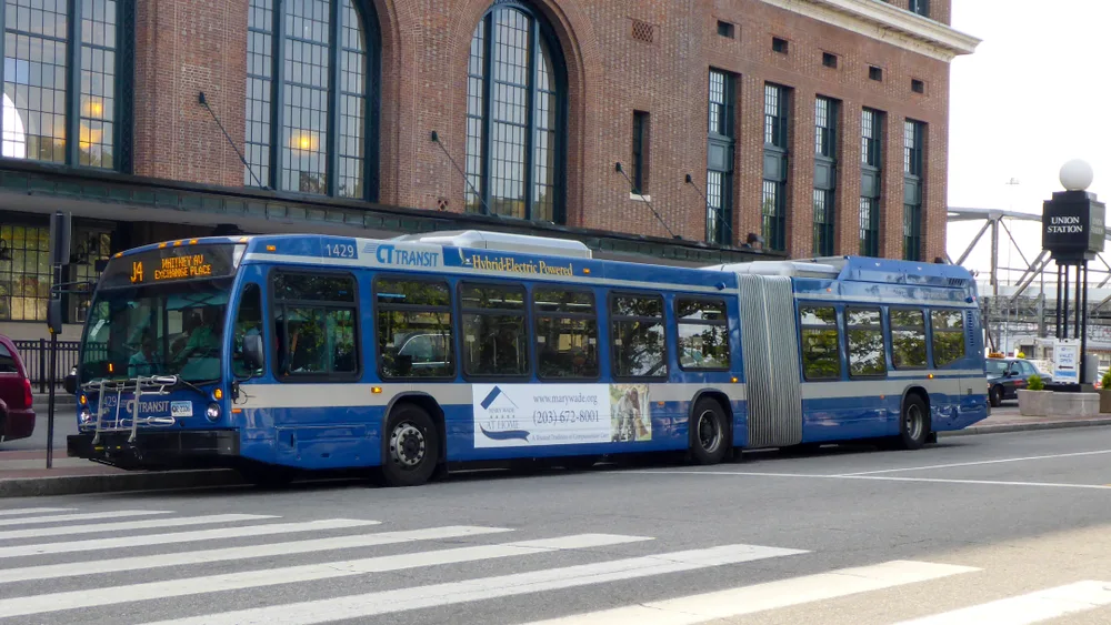image of a bus in new haven.