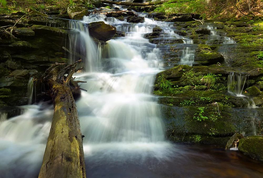 image of Day Pond Brook Falls at Day Pond State Park in Cochester, CT