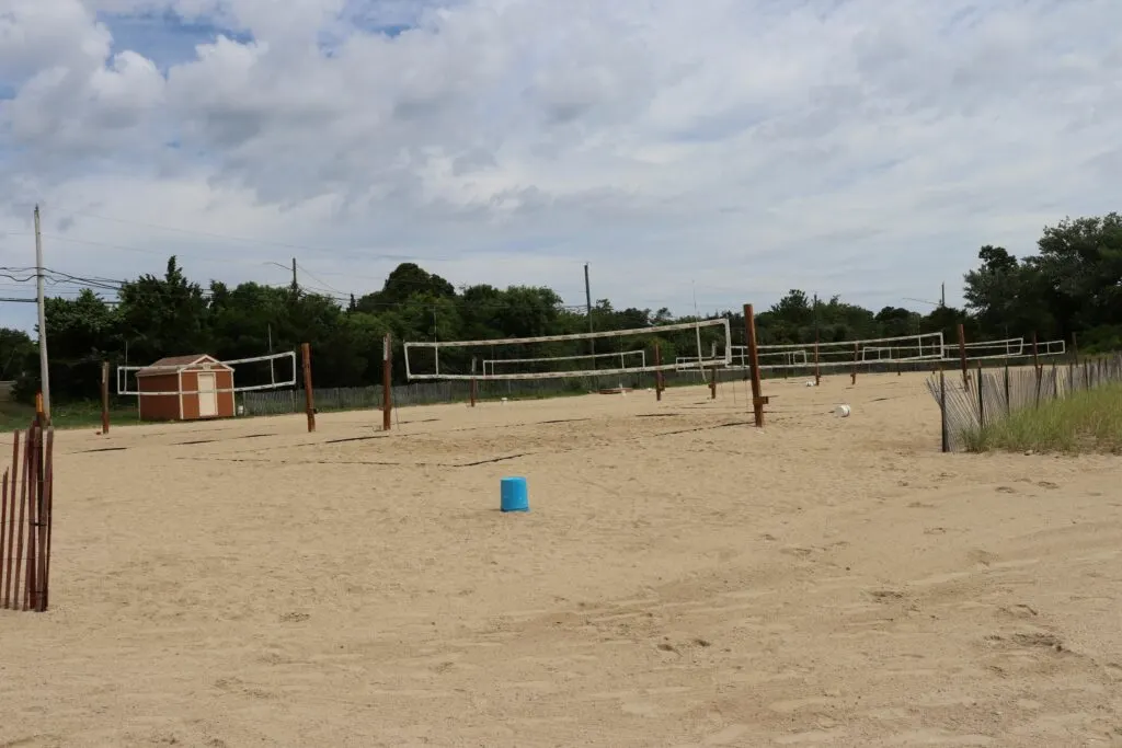 image of volley ball court at esker point beach in groton ct.