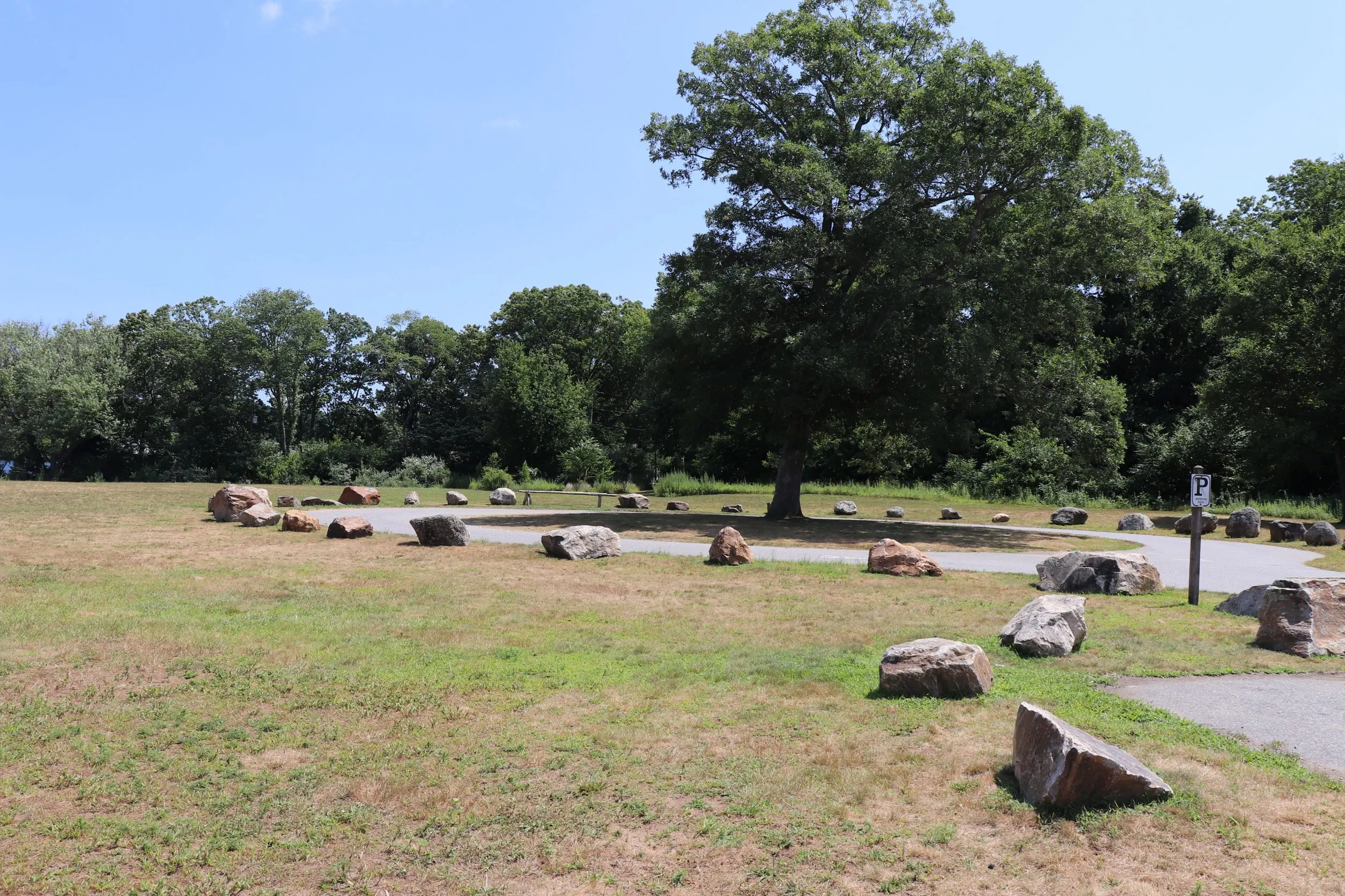 image of field and parking lot at gardner lake in salem ct.