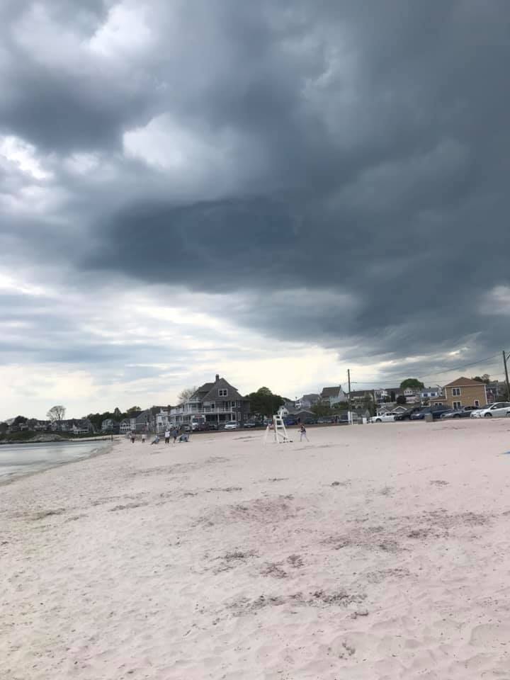 image of cloudy sky at crescent beaches in niantic ct.