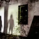 image of scary shadow on wall of abandoned house for Connecticut Halloween.