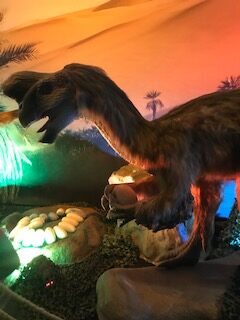 image of dinosaur model at the connecticut science center.