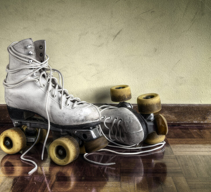 image of roller skates at a place for roller skating in CT.