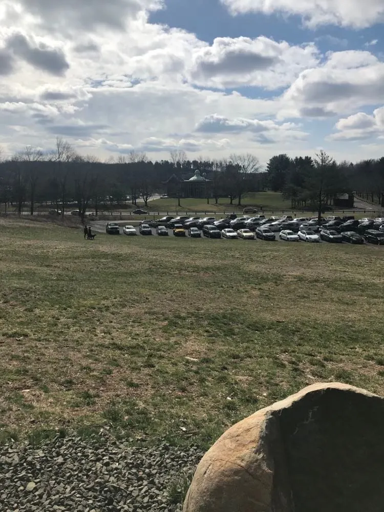 image of green and parking lot at sleeping giant state park in ct.