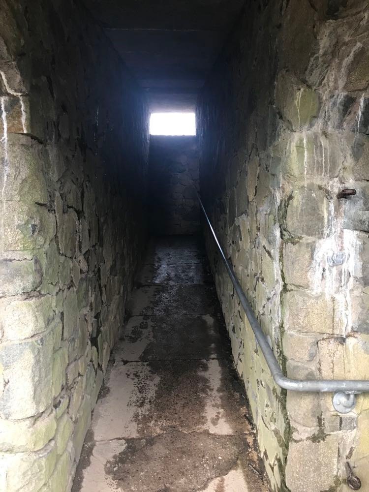 image of hallway inside tower at sleeping giant state park in hamden ct.