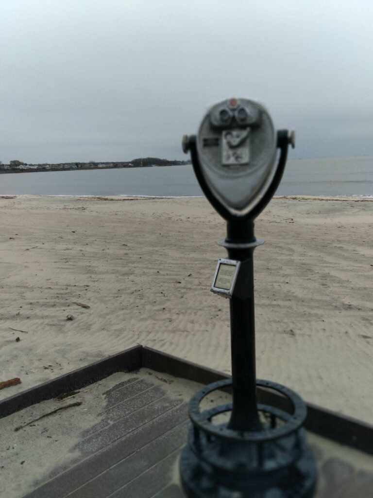 image of lookout at Rocky Neck State Park Boardwalk.
